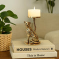 Load image into Gallery viewer, Golden Jaguar Candle Holder