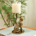 Load image into Gallery viewer, Golden Jaguar Candle Holder