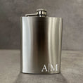 Load image into Gallery viewer, Silver Hip Flask Customised