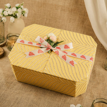 Yellow Silver Embriodered Box