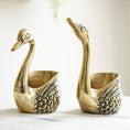 Load image into Gallery viewer, Metal Pair of Swans Candle Holders (with candles)