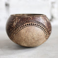 Load image into Gallery viewer, Hand Carved Coconut Shell Candle Holder