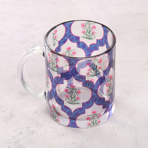 Printed Floral Glass Mug