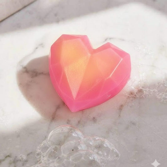 3D Glitter Heart Soap