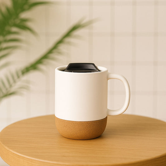 Cork Base White Mug