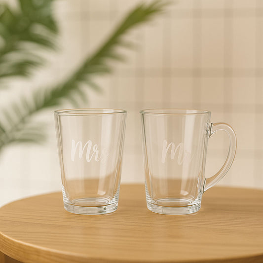 Customized Mr. & Mrs. Glass Mug