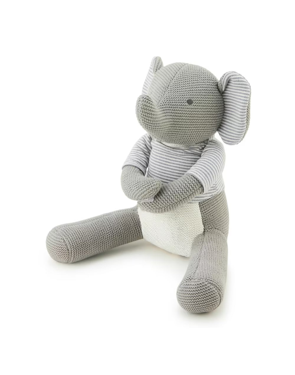 Grey Cotton Poly Fill Elephant Toy