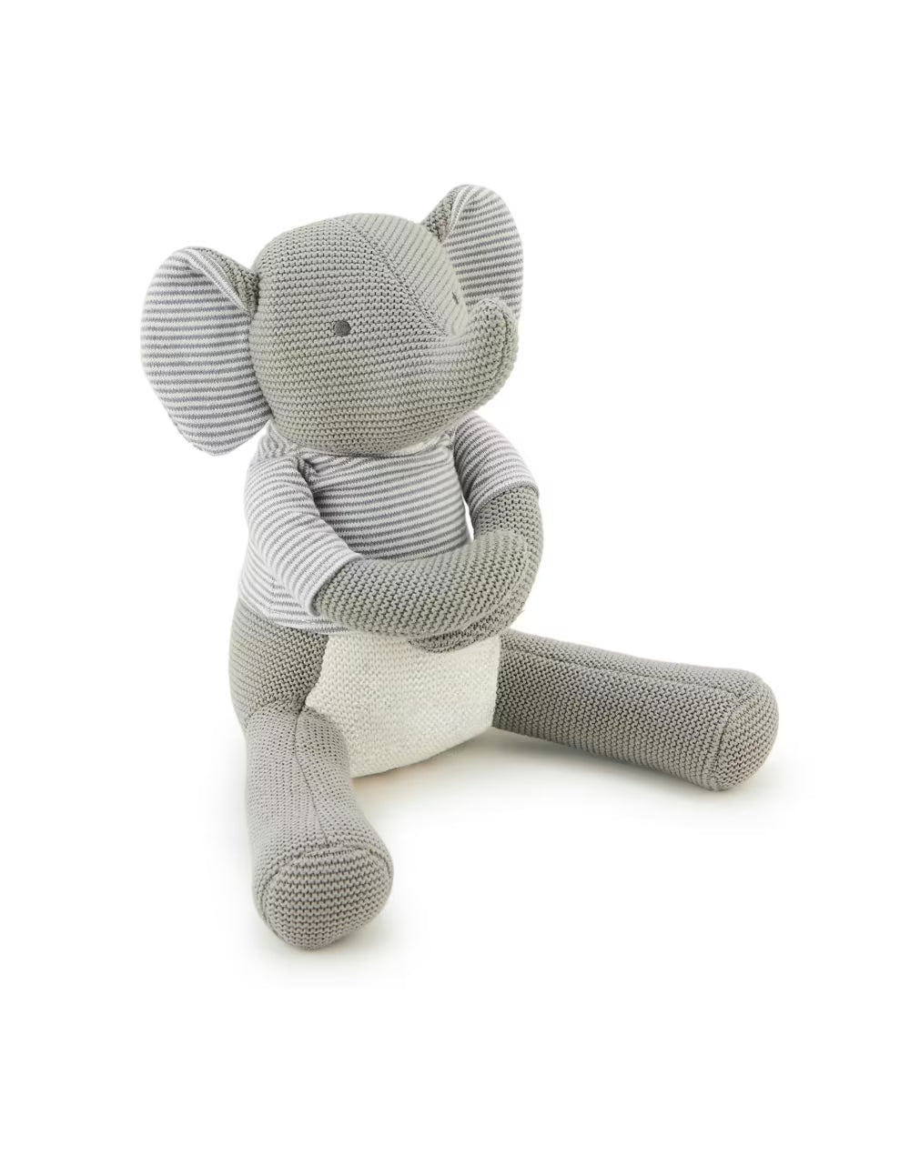 Grey Cotton Poly Fill Elephant Toy