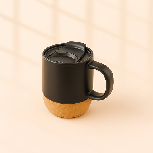 Cork Base Black Mug