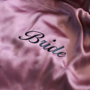 Customised Premium Satin Robe - Oyster Pink