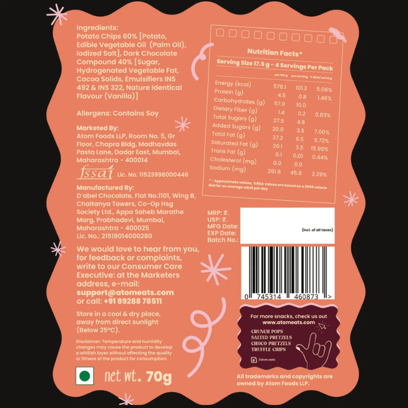 Dark Choco Potato Chips