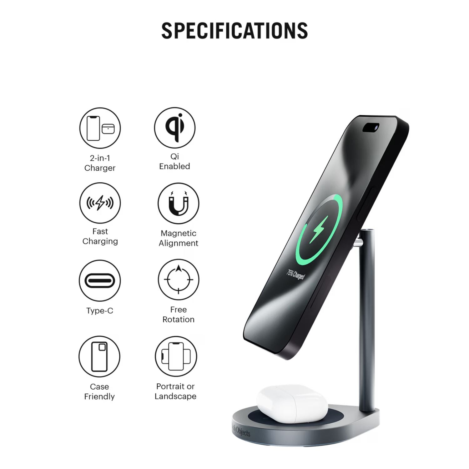 Max 2-In-1 Magnetic Wireless Charger (18W)