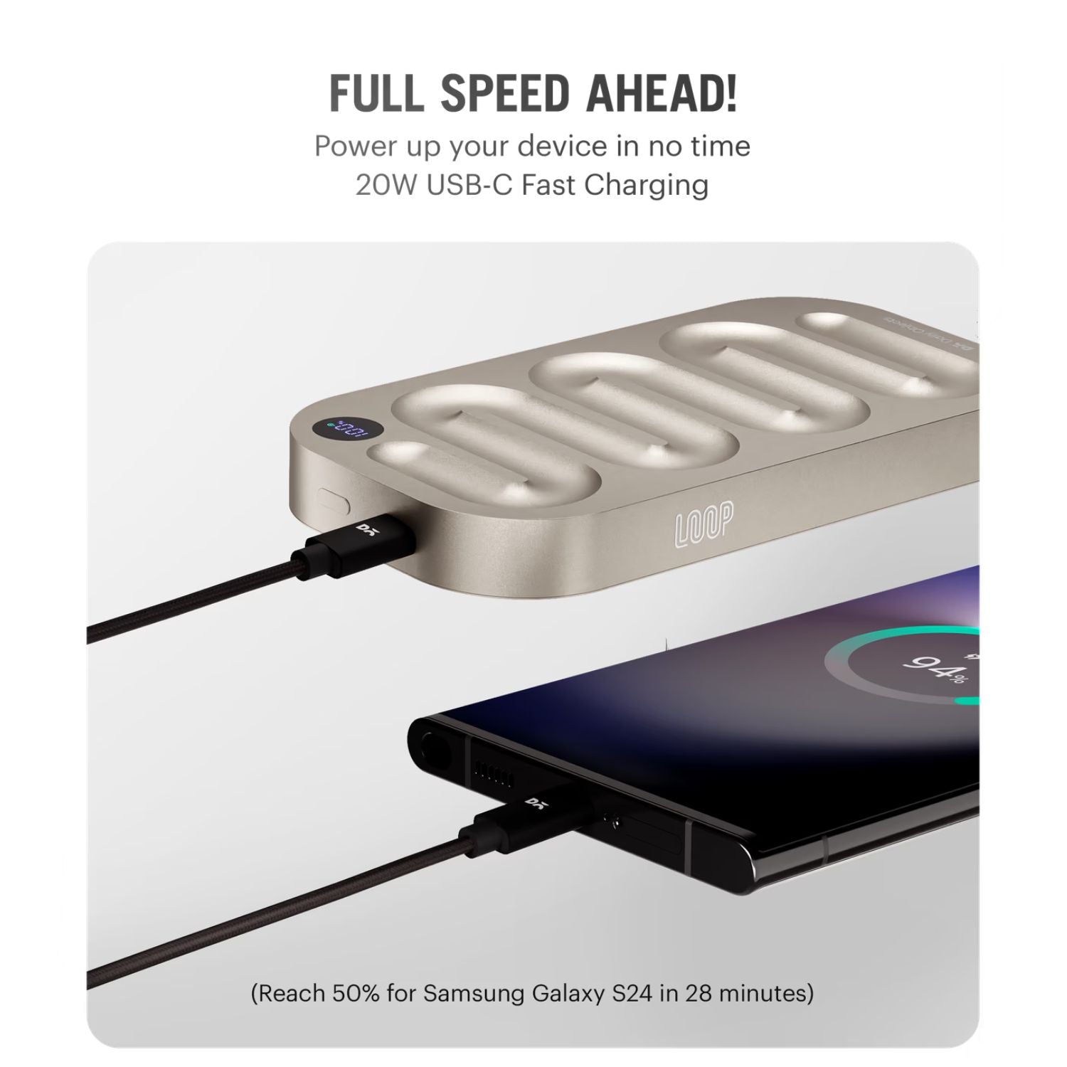 Loop Universal Aluminium Power Bank 10000 mAh