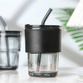 Load image into Gallery viewer, Black Glass Sipper with Sleeve
