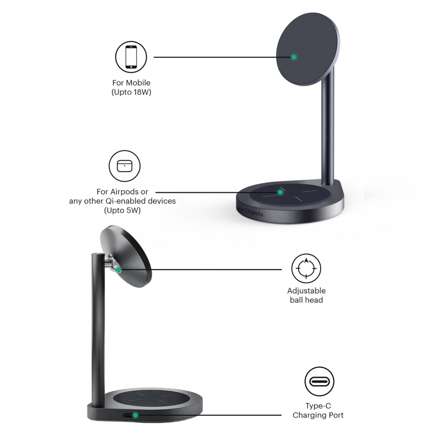 Max 2-In-1 Magnetic Wireless Charger (18W)
