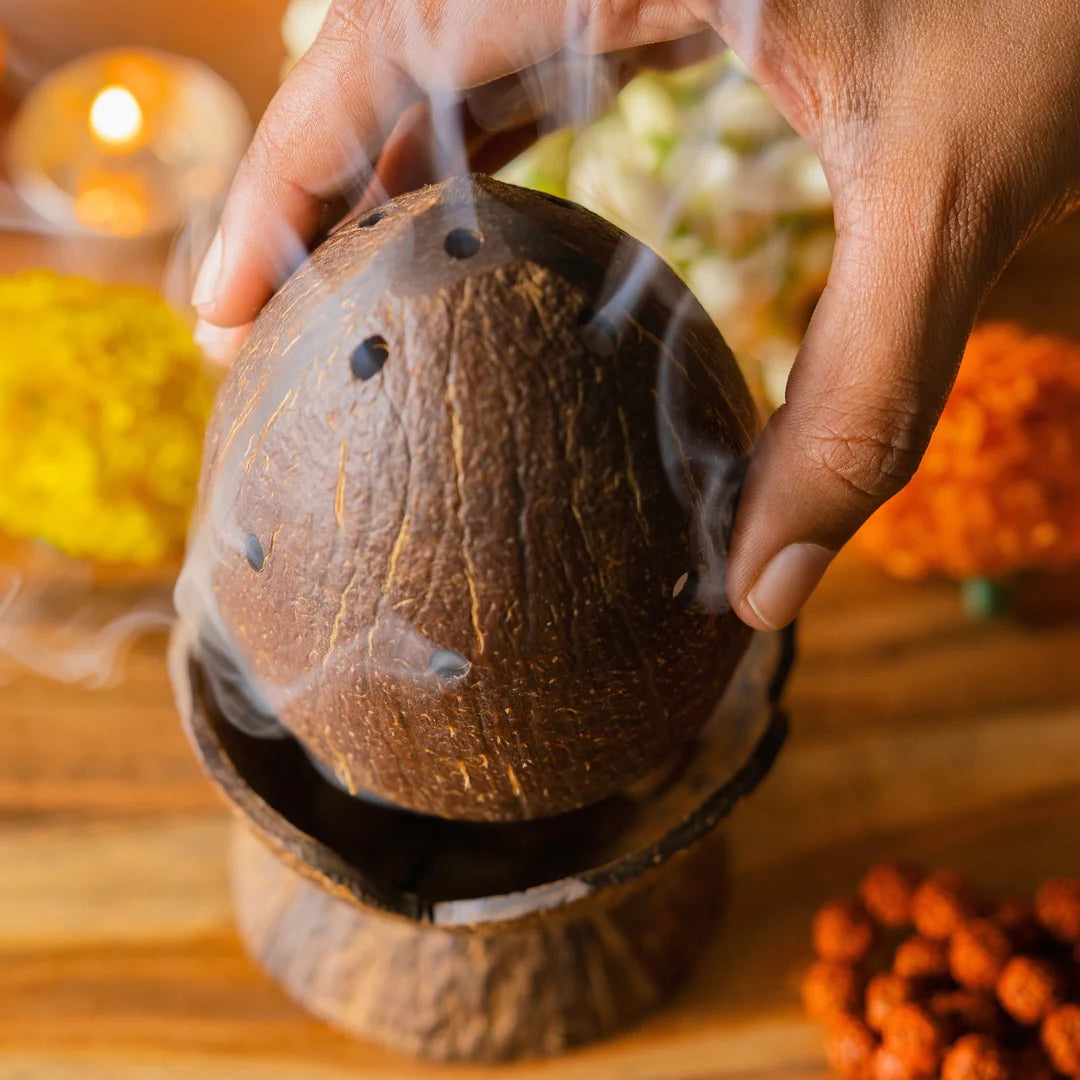 Coconut Shell Dhoop Stand