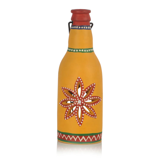 Hanging Terracotta Bottle Tea-Light Holder