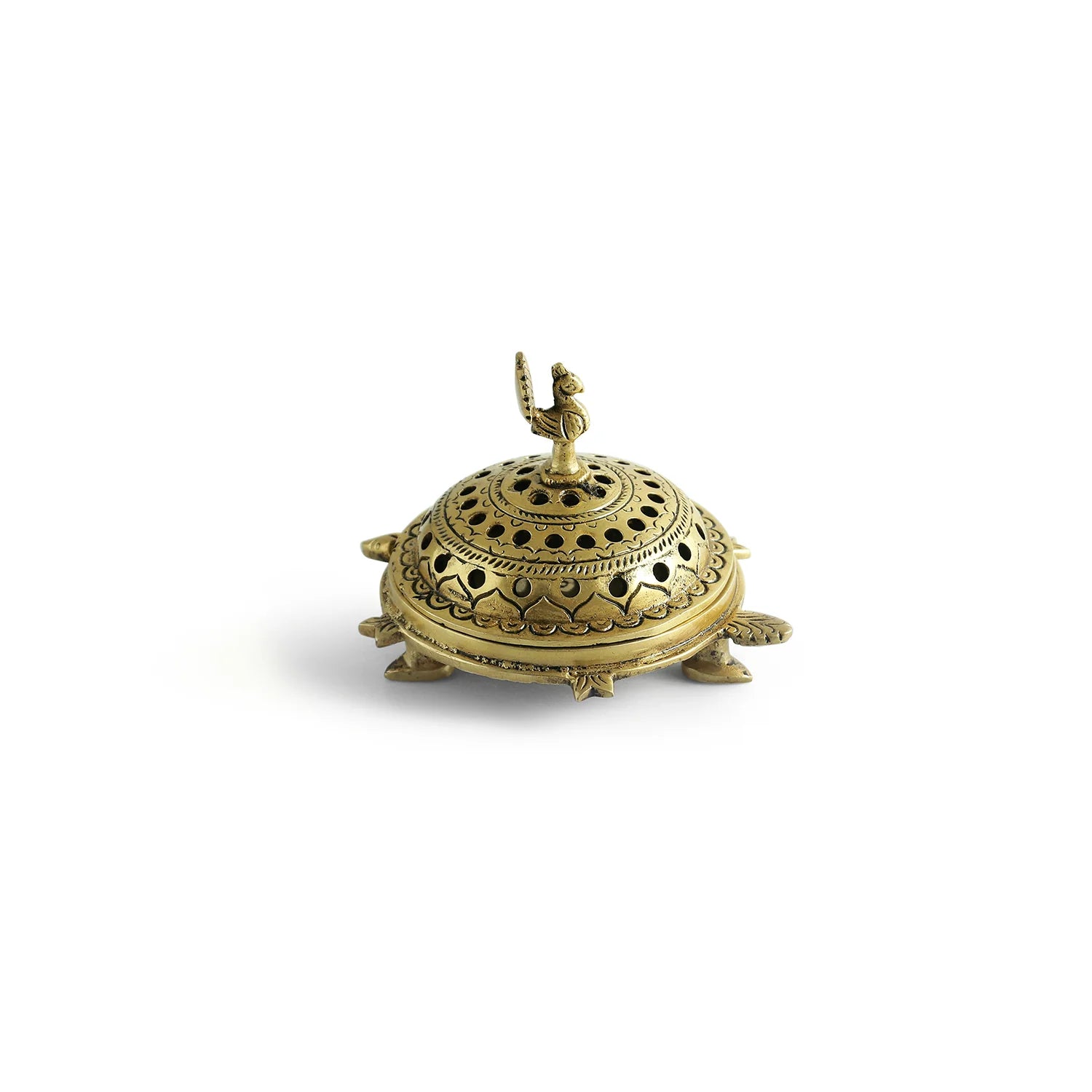 'Peacock Charm' Brass Dhoop Dani