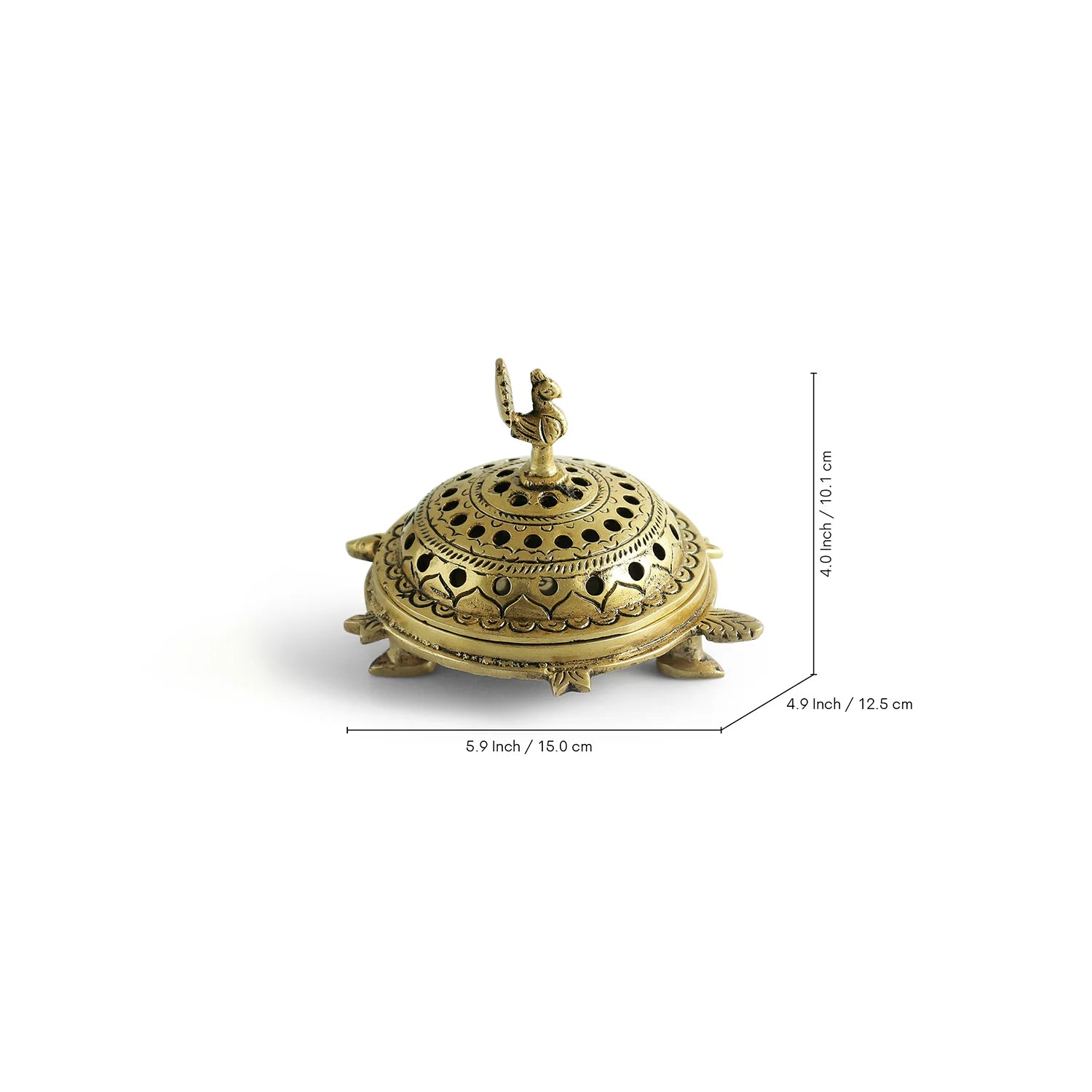 'Peacock Charm' Brass Dhoop Dani