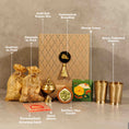 Load image into Gallery viewer, Sukoon Luxury Diwali Gift Hamper – Elegant Festive Gift Pack with Dry Fruits, Brass Glasses & Aromatic Delights
