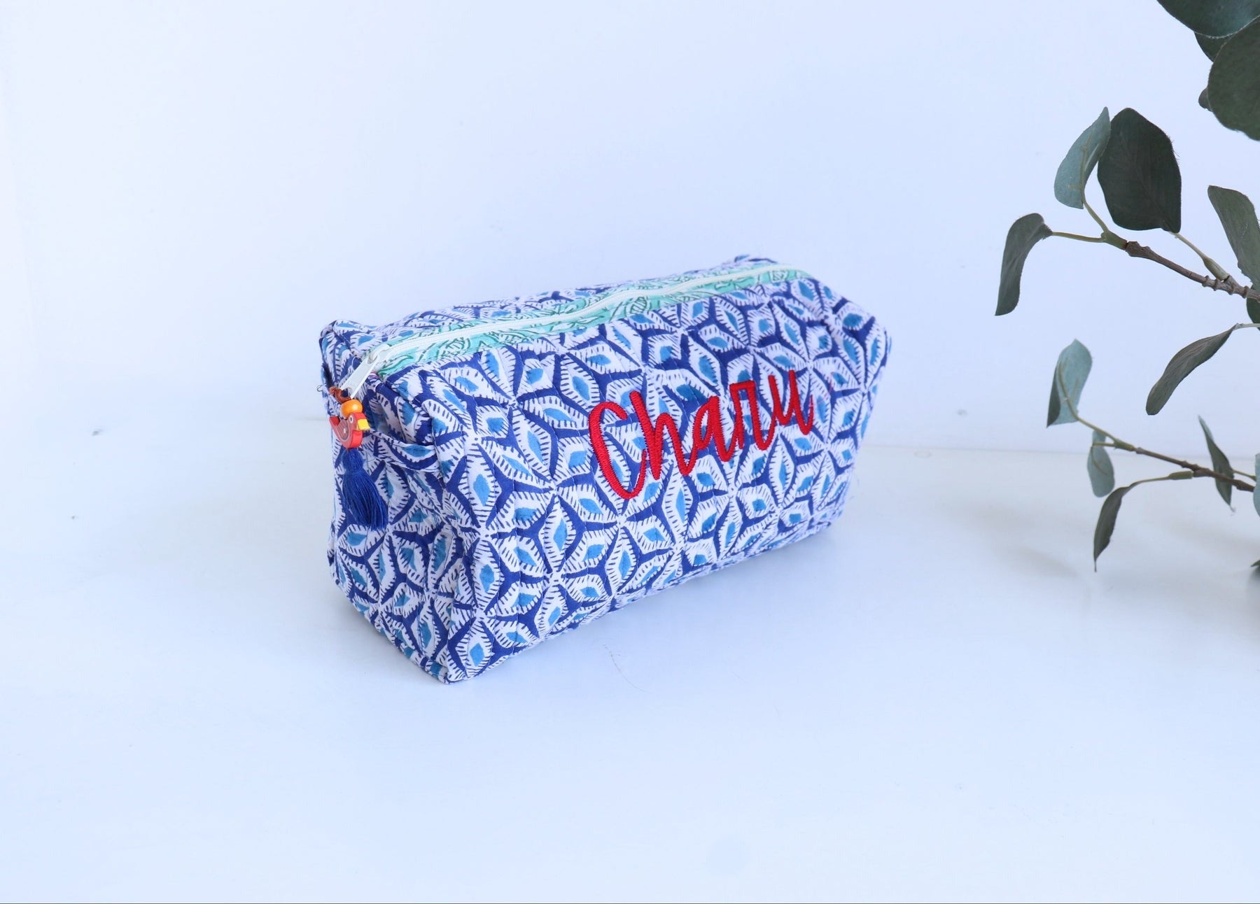 Personalized Medium Block Print Makeup Bag