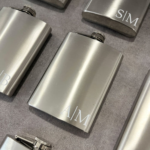 Silver Hip Flask Customised
