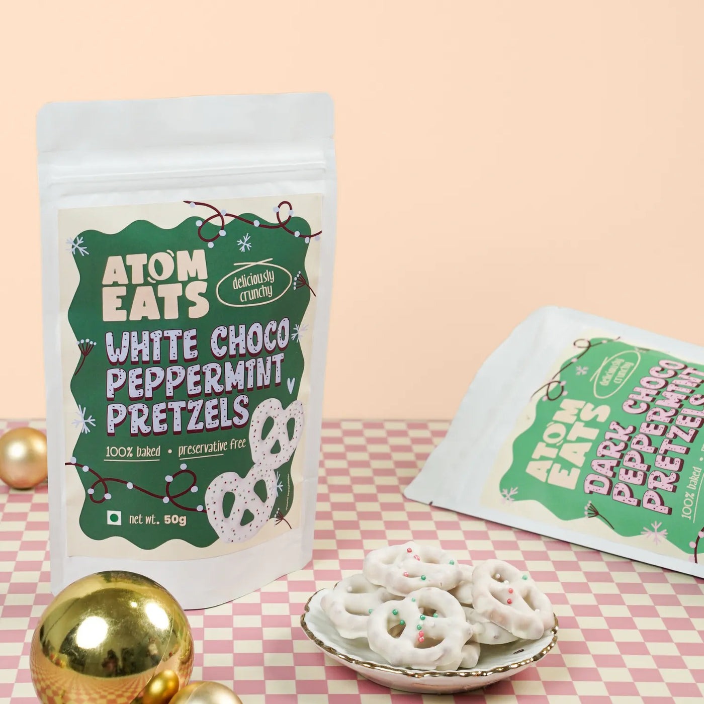 White Choco Peppermint Pretzels