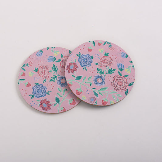 Pink Floral Coasters (set of 2)