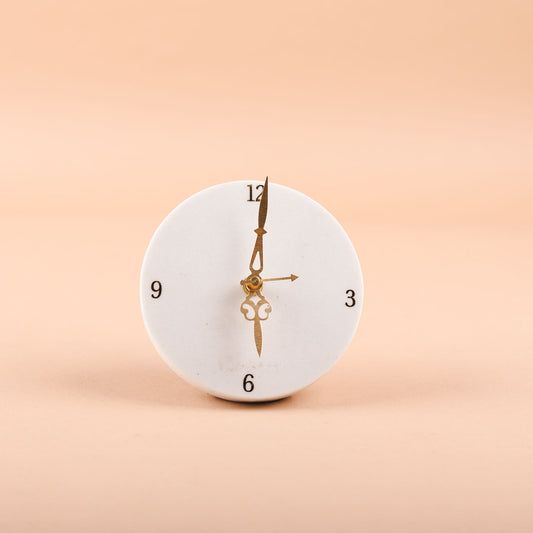 Round Marble Table Top Clock