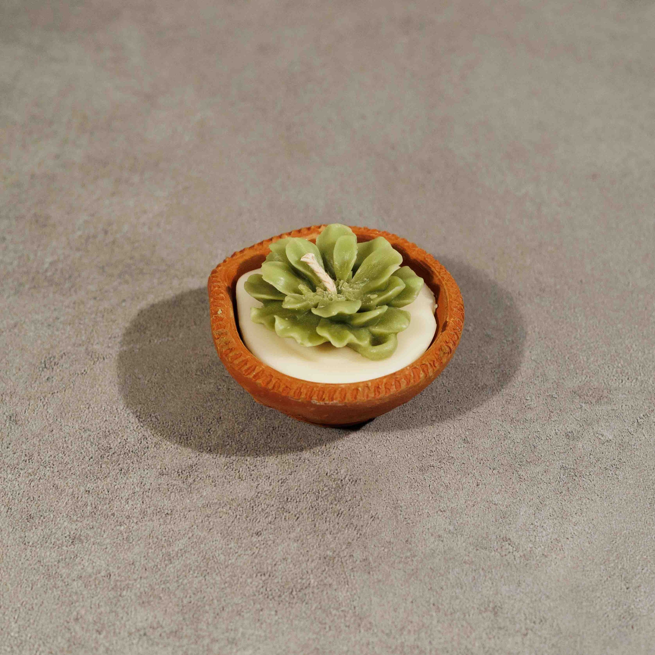 Green Diya Candle