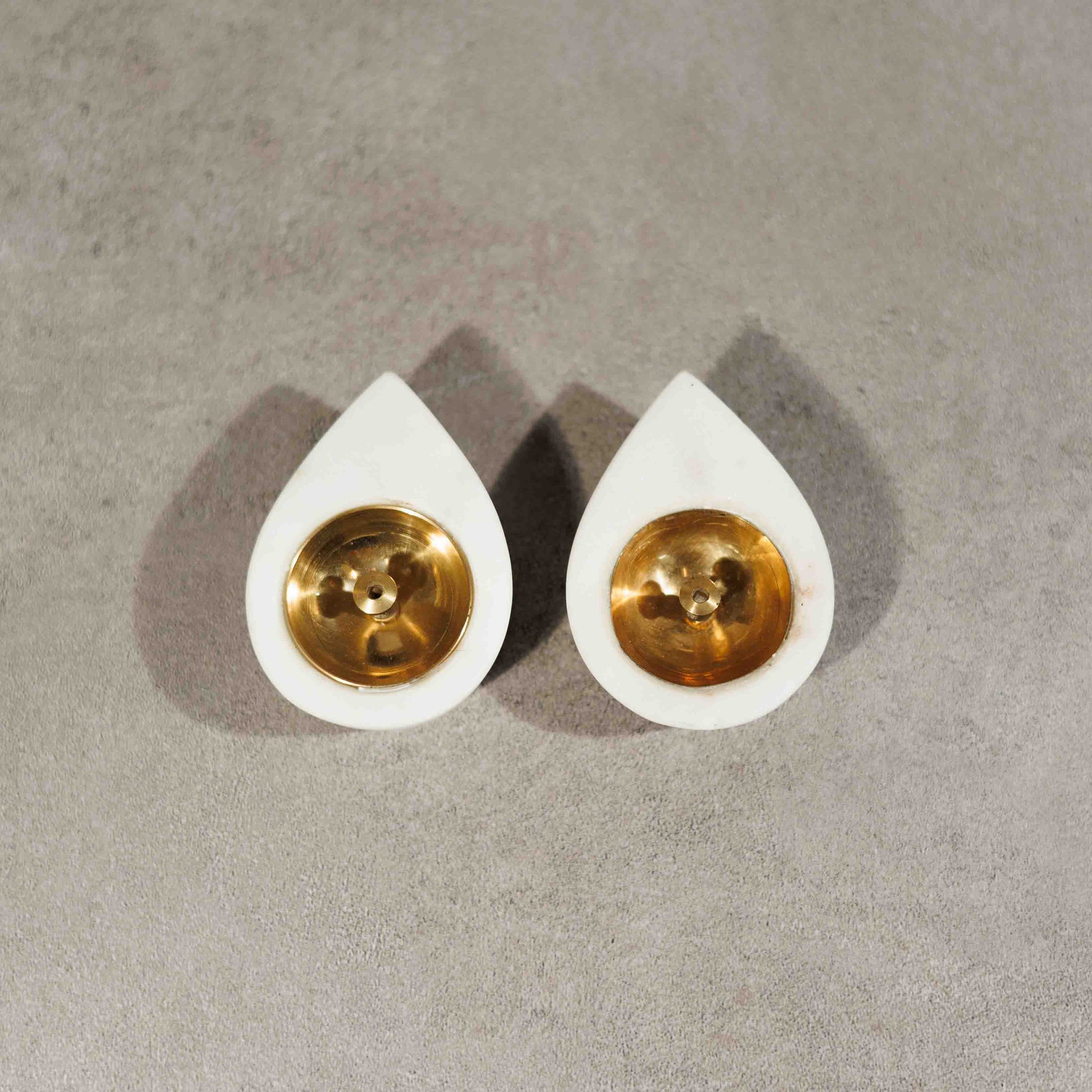 Marble Oil Diya (Set of 2)