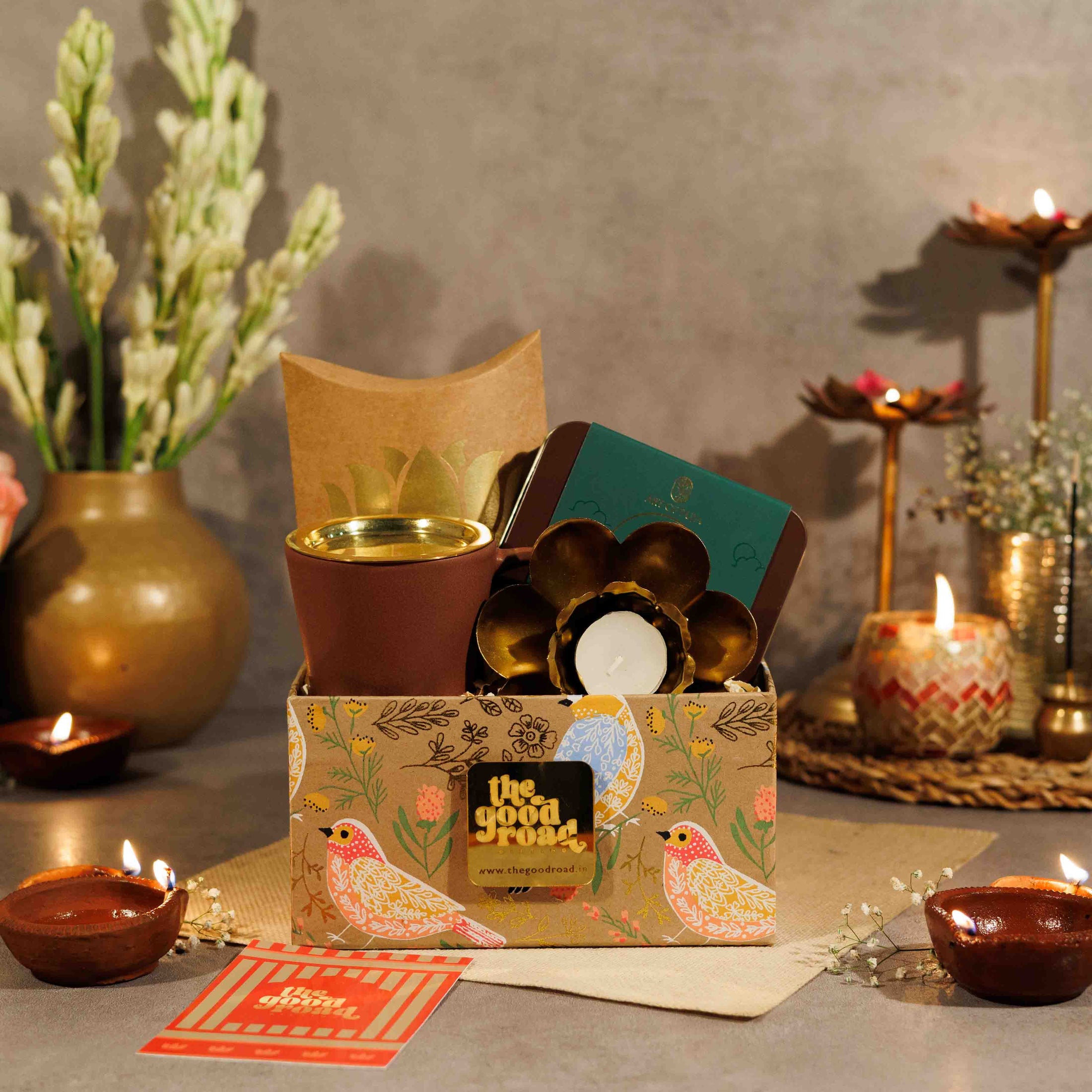 Surahi – Luxury Diwali Gift Hamper with Dry Fruits, Tea Cup & Festive Essentials