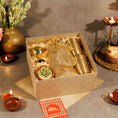 Load image into Gallery viewer, Sukoon Luxury Diwali Gift Hamper – Elegant Festive Gift Pack with Dry Fruits, Brass Glasses & Aromatic Delights
