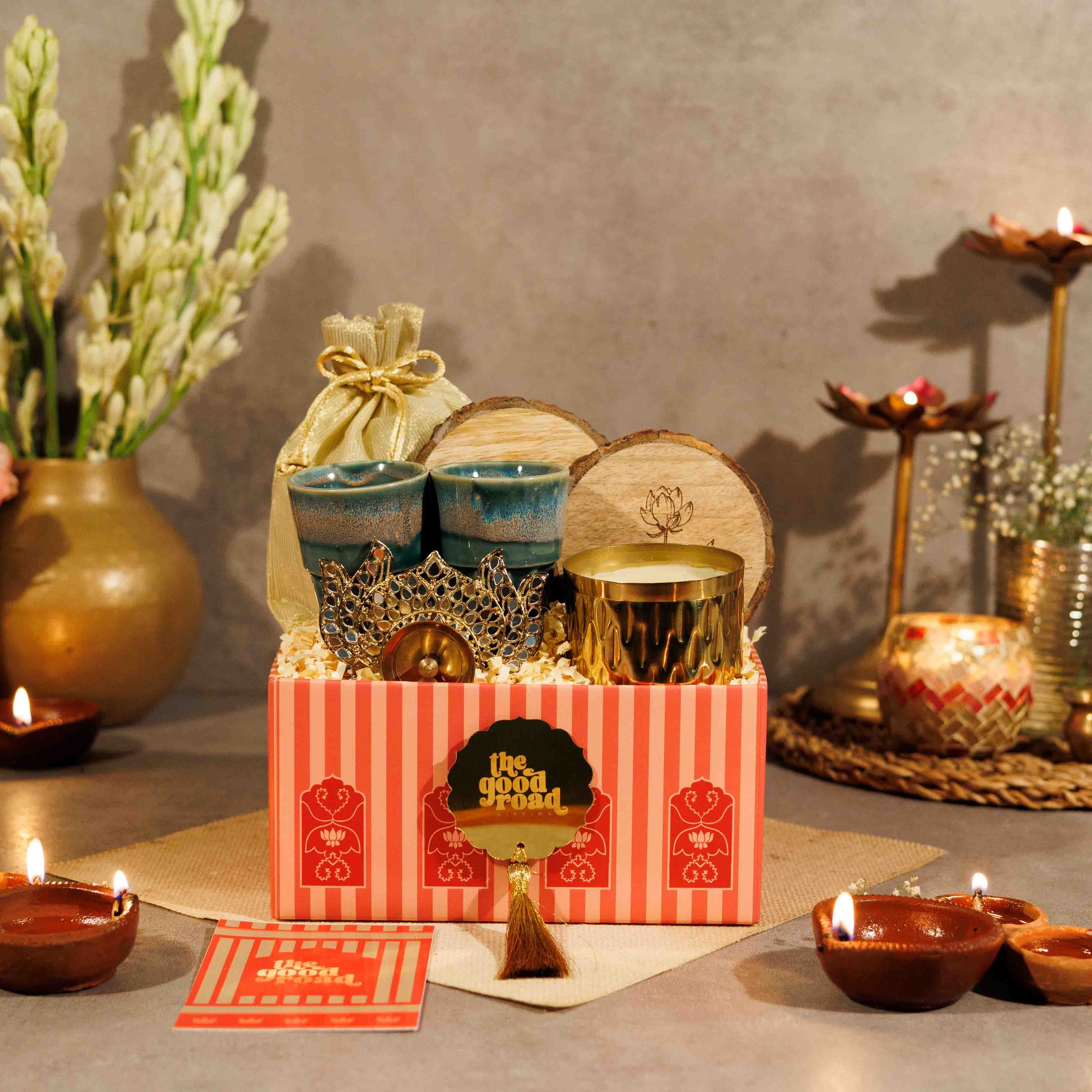 Saaz – Luxury Diwali Gift Hamper with Nuts, Candle & Festive Decor