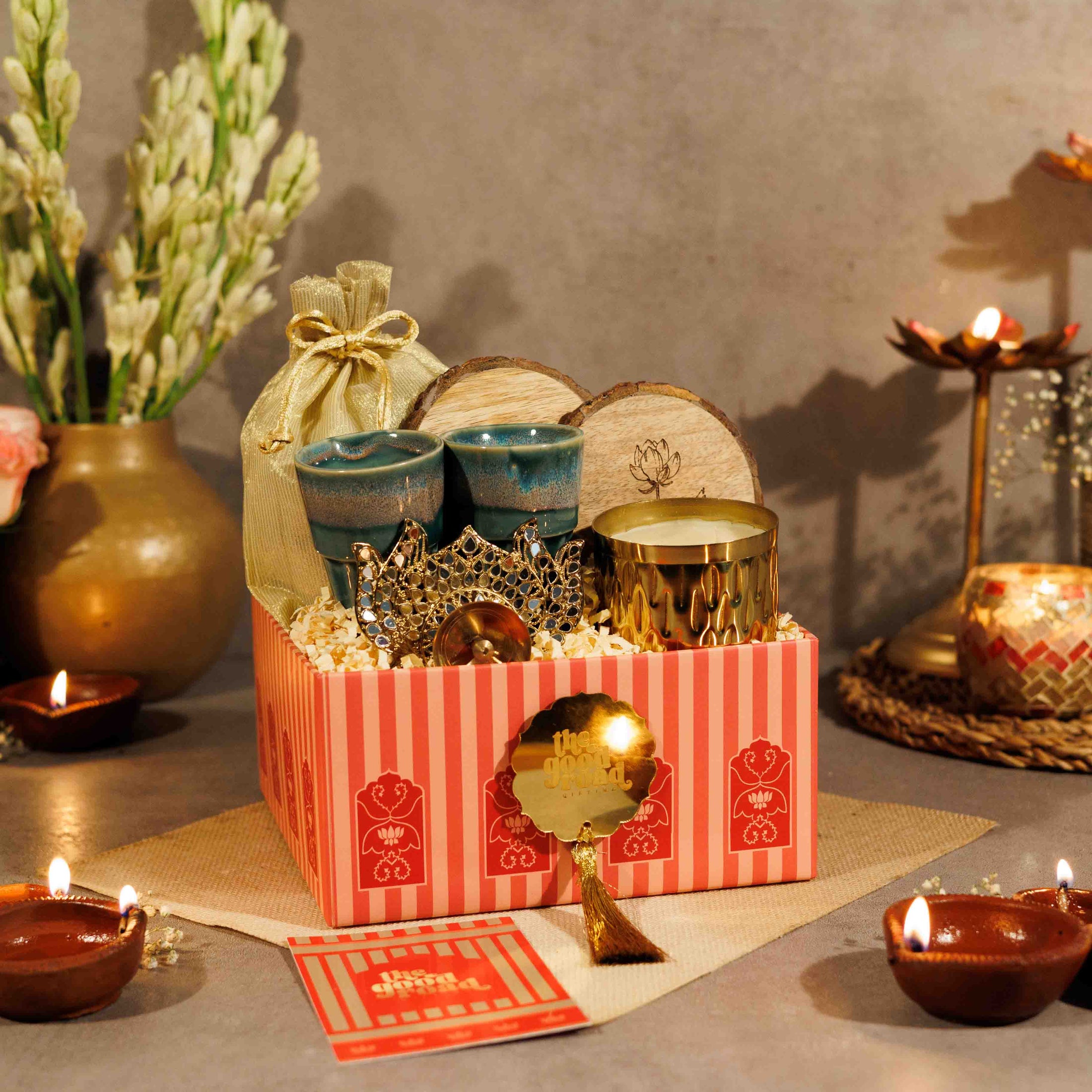 Saaz – Luxury Diwali Gift Hamper with Nuts, Candle & Festive Decor