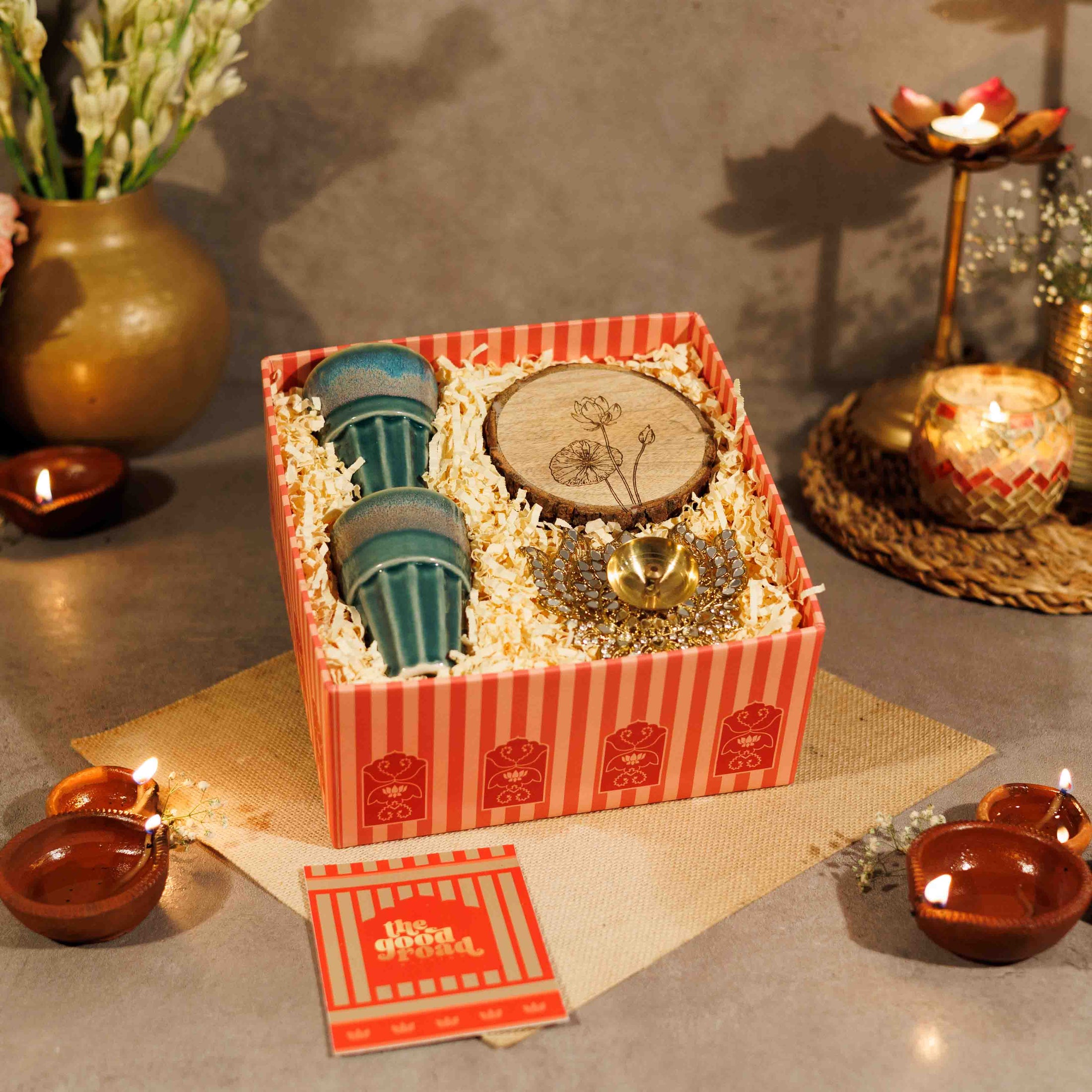 Saaz – Luxury Diwali Gift Hamper with Nuts, Candle & Festive Decor