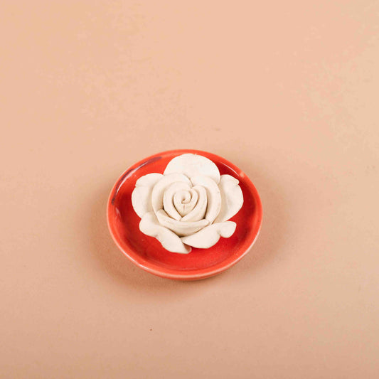 Red Ceramic Flower Diffuser