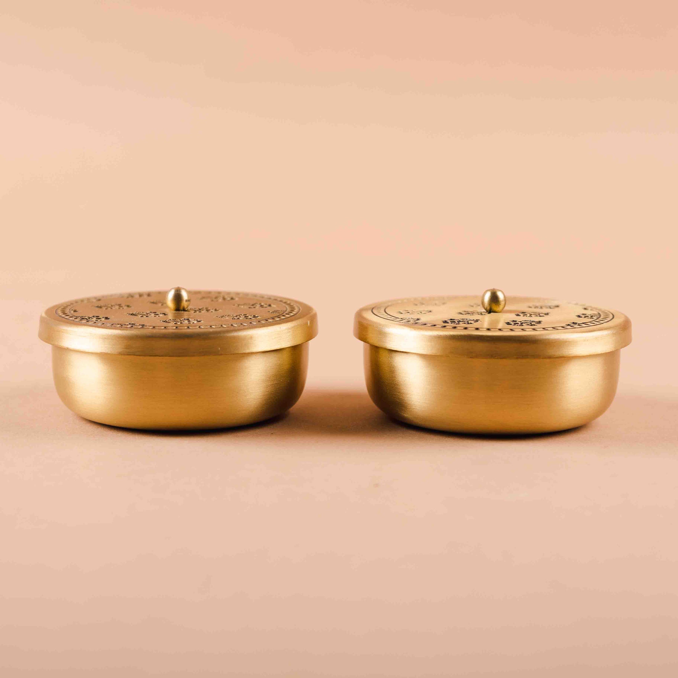 Mogra Brass Nut Bowl (Set of 2)