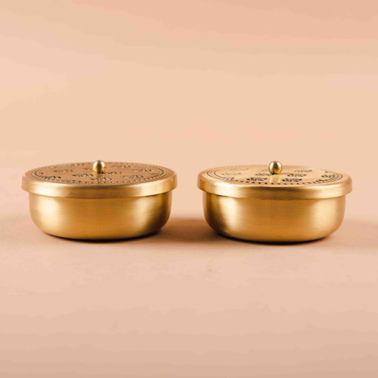 Mogra Brass Nut Bowl (Set of 2)