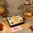 Load image into Gallery viewer, Leher Luxury Diwali Gift Hamper – Innovative Diwali Gift Box with Sweets & Diyas
