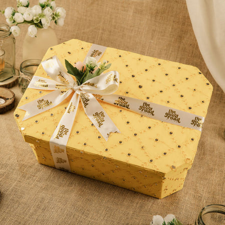 Yellow Embroidered Box