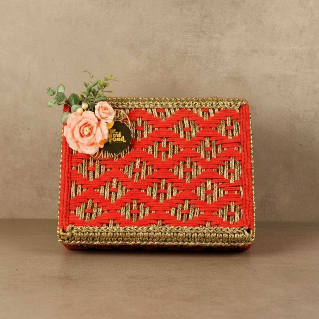 Red Gold Rope Box (13x10x3)