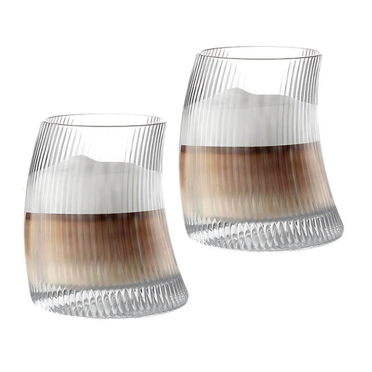 Ribbed Curvy Macchiato Glass