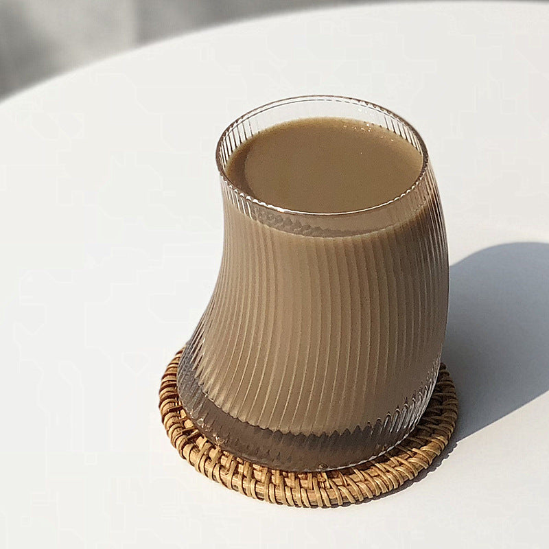 Ribbed Curvy Macchiato Glass