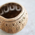 Load image into Gallery viewer, Hand Carved Coconut Shell Candle Holder
