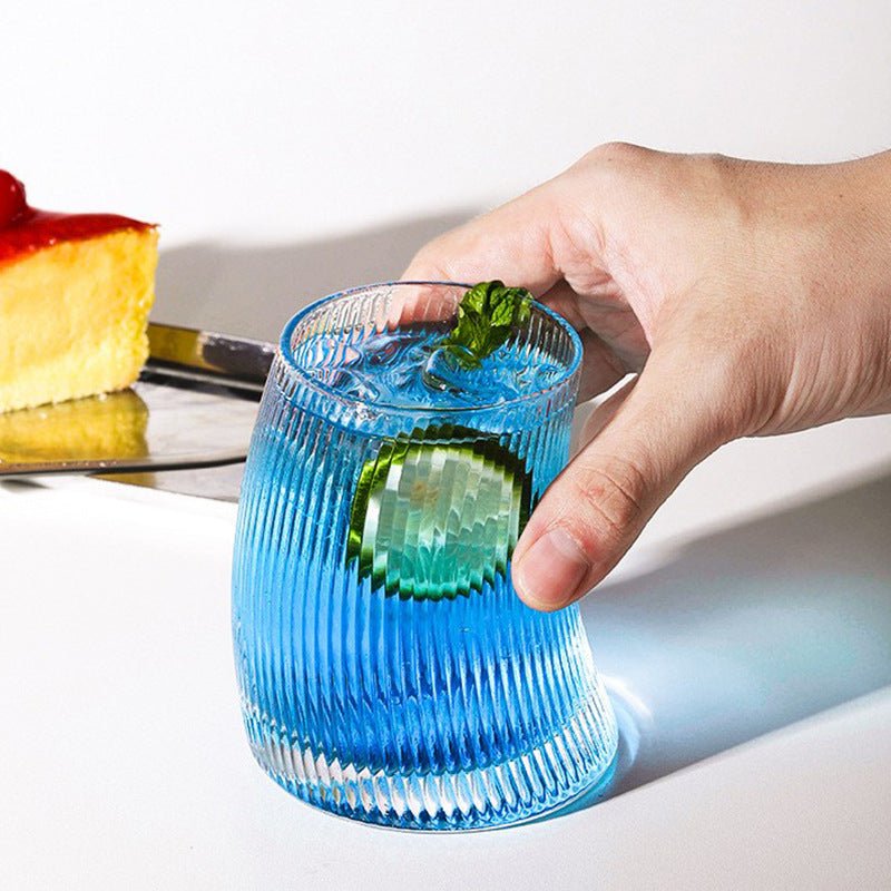 Ribbed Curvy Macchiato Glass