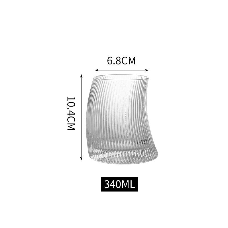 Ribbed Curvy Macchiato Glass