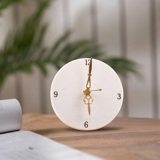 Round Marble Table Top Clock