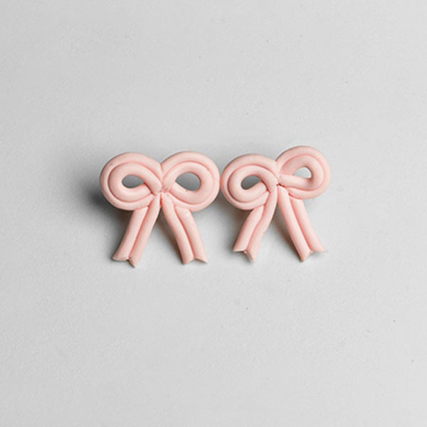 Pink Bow Studs