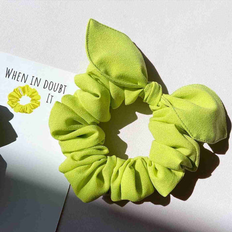 Lime Bowknot Scrunchie